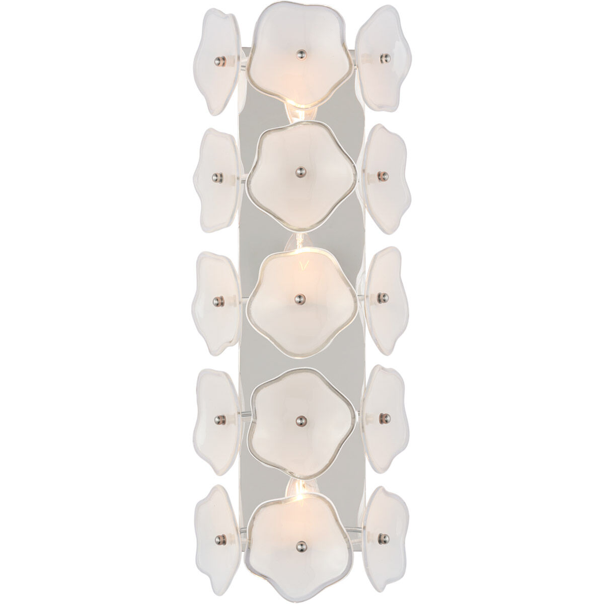 kate spade new york Leighton Sconce Wall Light in Polished Nickel, Cream Tinted Glass