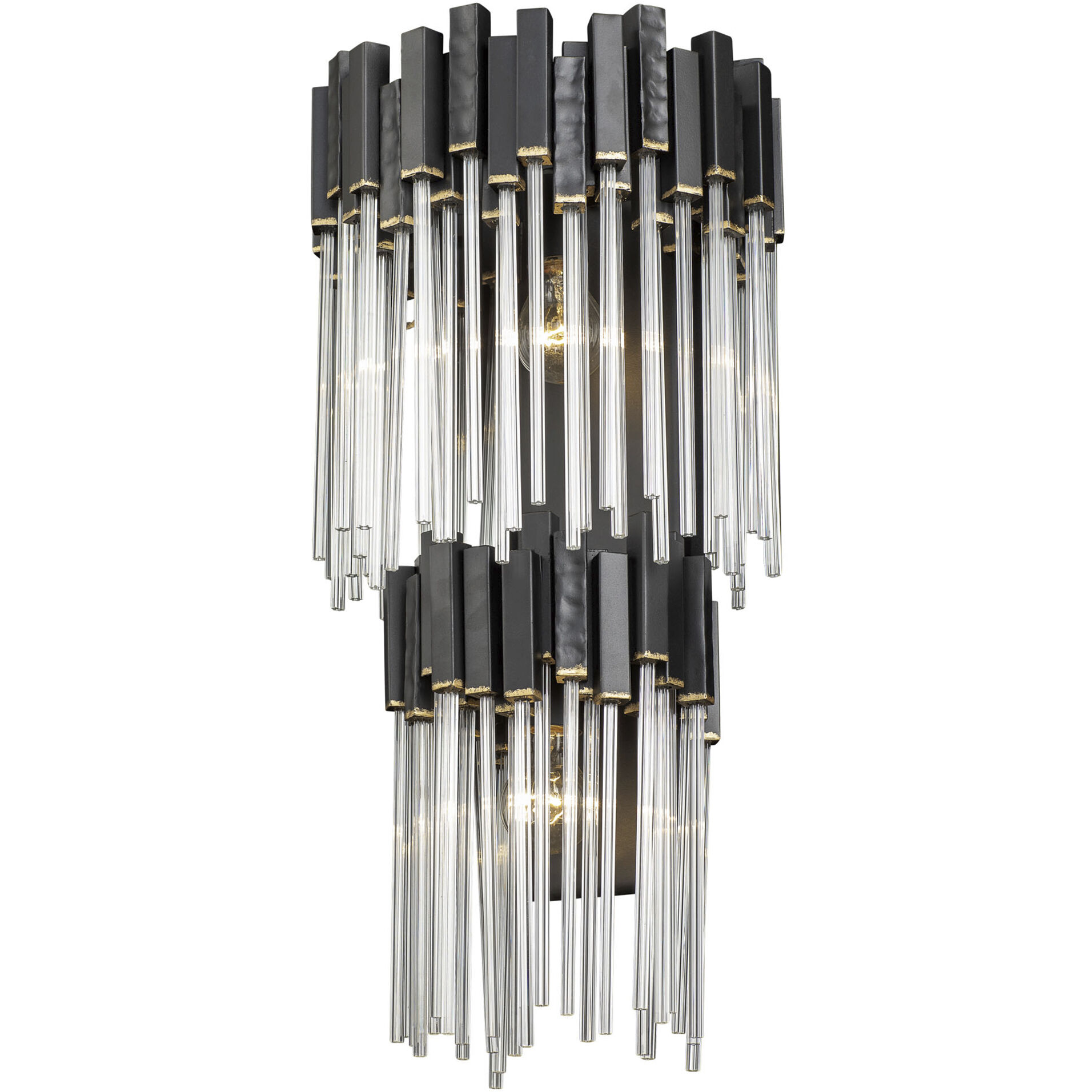 Matrix Sconce Wall Light in Matte Black/French Gold