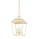 Natick 4 Light 12.5 inch Aged Brass Hanging Lantern Ceiling Light in Soft Sand
