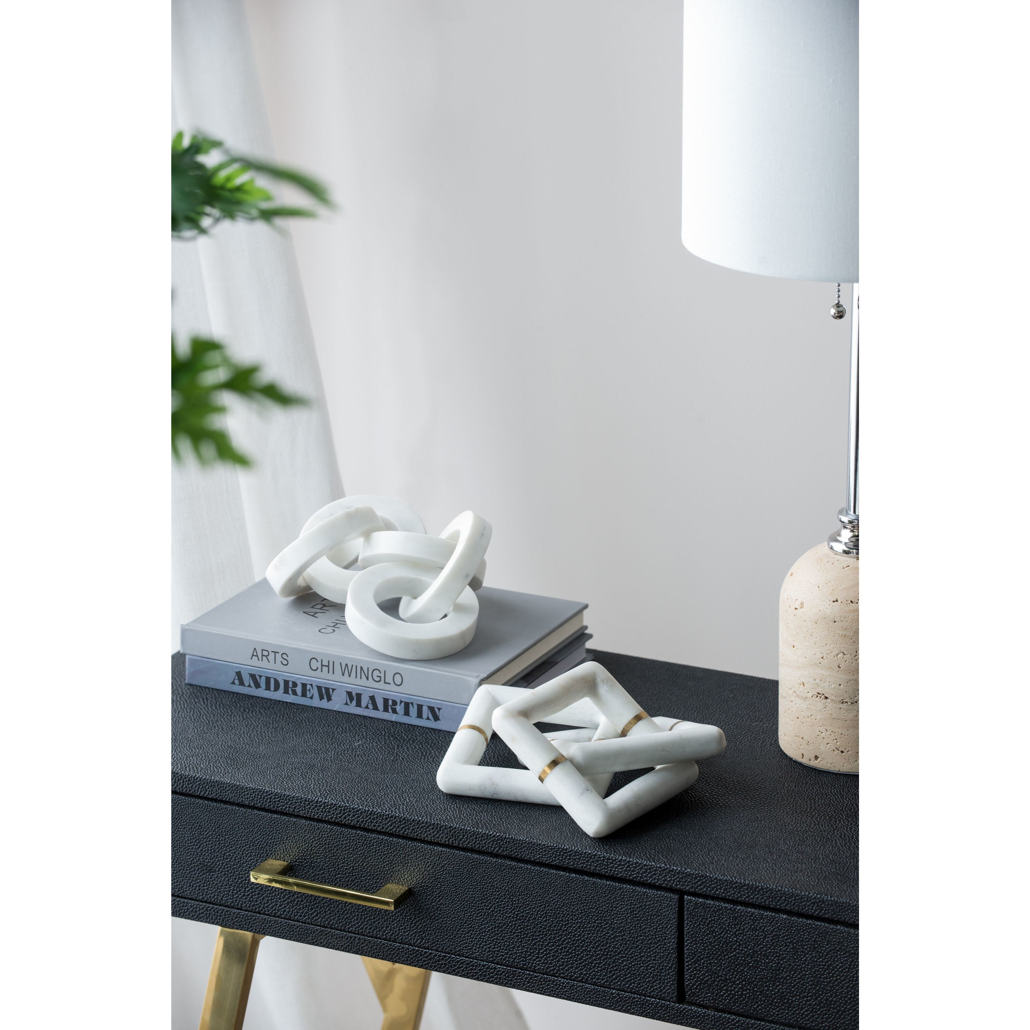 Anita White/Gold Marble Chain