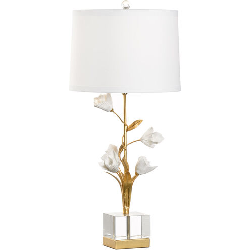 Chelsea House 31 inch 100.00 watt Antique Gold Leaf/Matte White Glaze/Clear Table Lamp Portable Light