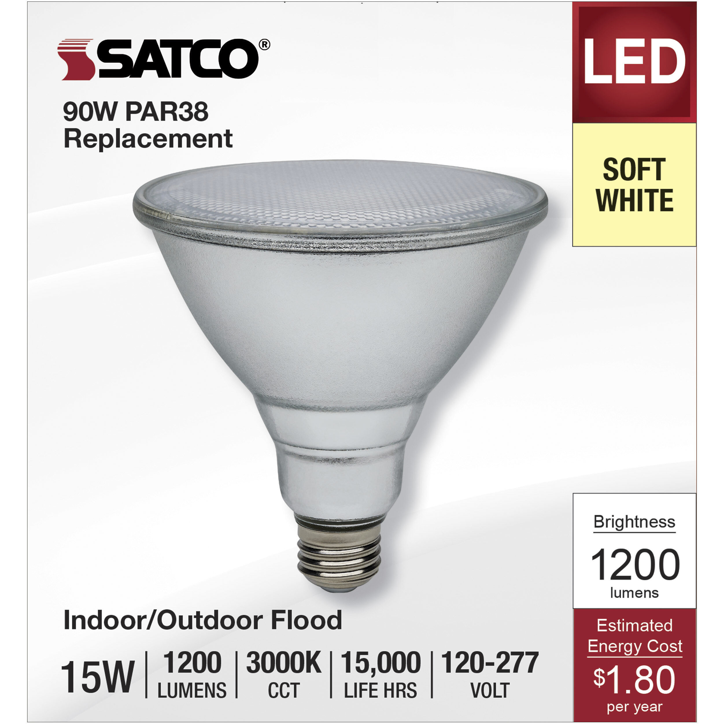 Lumos LED 15 watt 120-277 3000K Light Bulb, LED PAR