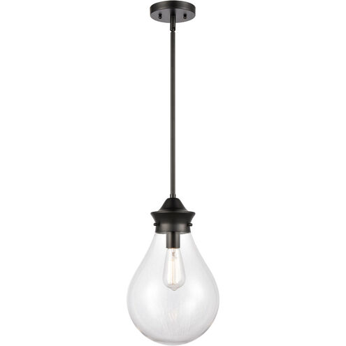 Genesis 1 Light 10 inch Matte Black Mini Pendant Ceiling Light