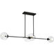 Alora Mood Cassia 4 Light 13.38 inch Matte Black Linear Pendant Ceiling Light in Clear Glass Shade