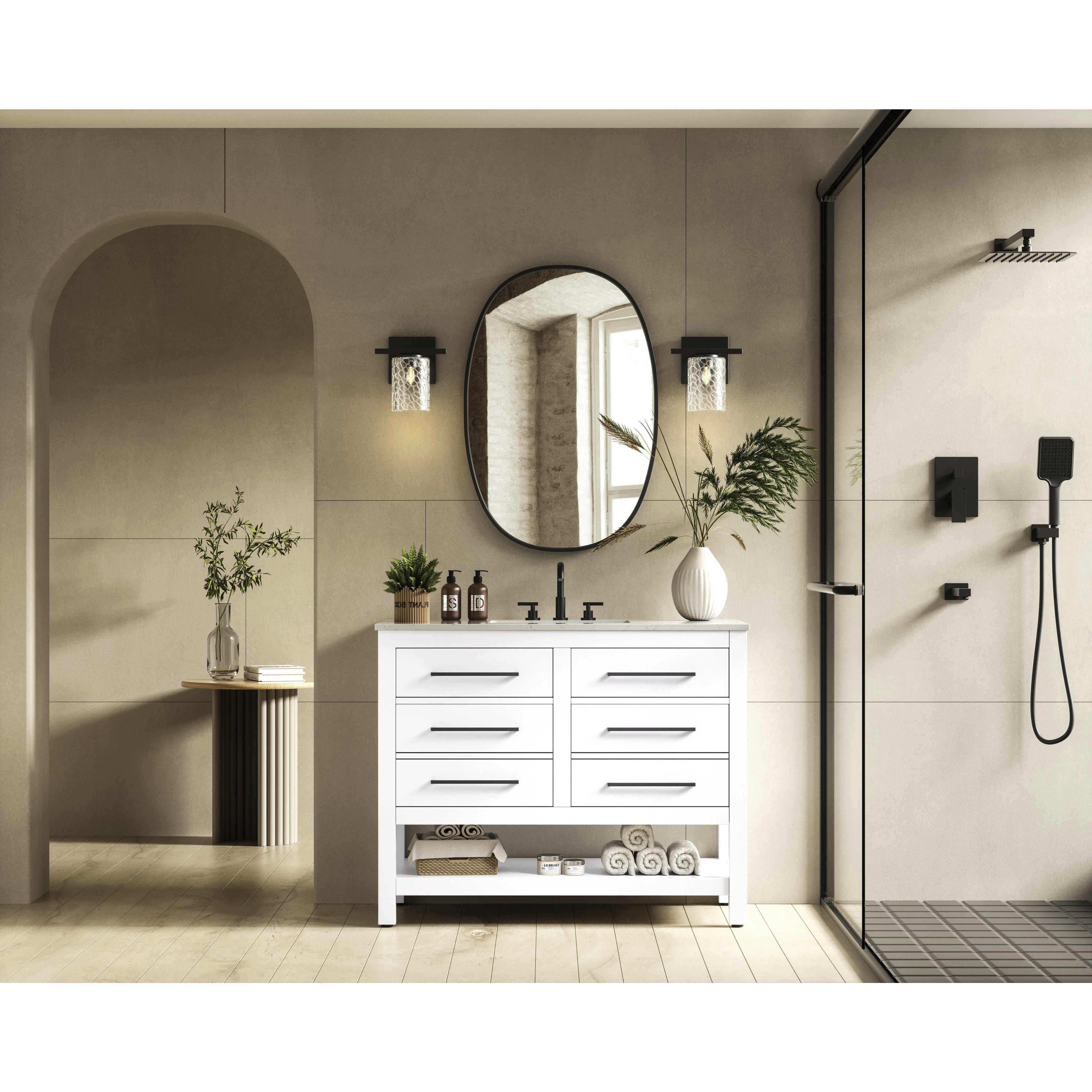 Karson 42 X 34 inch White Bathroom Vanity Cabinet