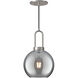 Alora Mood Soji 1 Light 7.88 inch Brushed Nickel Pendant Ceiling Light in Smoke Glass
