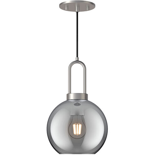 Alora Mood Soji 1 Light 7.88 inch Brushed Nickel Pendant Ceiling Light in Smoke Glass