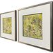 Saffron Wallflowers Green and Brown and Metallic and Yellow Framed Art