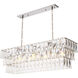 Amazone 10 Light 55.12 inch Nickel Chandelier Ceiling Light in Crystal Glass, Rectangular