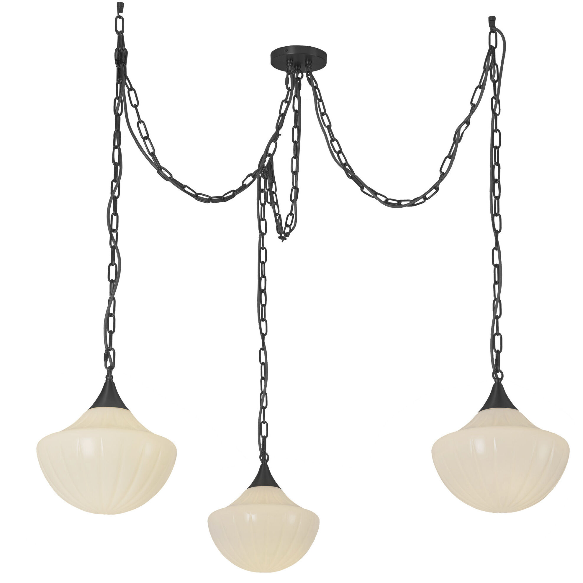 Alora Mood Farrah Multi Pendant Ceiling Light in Matte Black