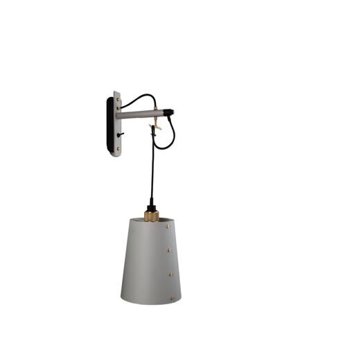 Hooked Wall Light in Stone / Brass