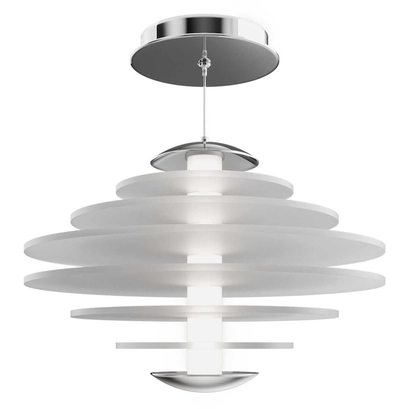 Loopey LED 14 inch Chrome Mini-Pendant Ceiling Light, dweLED