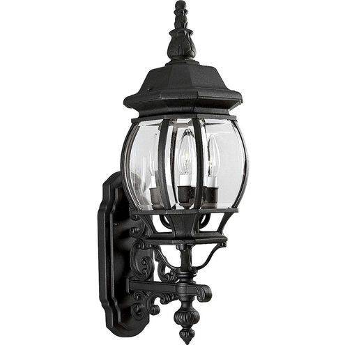 Onion 3 Light 23 inch Textured Black Outdoor Wall Lantern