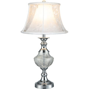 Frosted Murray 26 inch 100.00 watt Polished Chrome Table Lamp Portable Light, 24% Lead Crystal