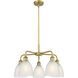 Castile 5 Light 24 inch Brushed Brass Chandelier Ceiling Light in White Glass