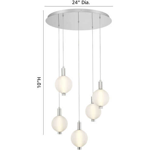 Palmas 5 Light 24 inch Polished Nickel Chandelier Ceiling Light
