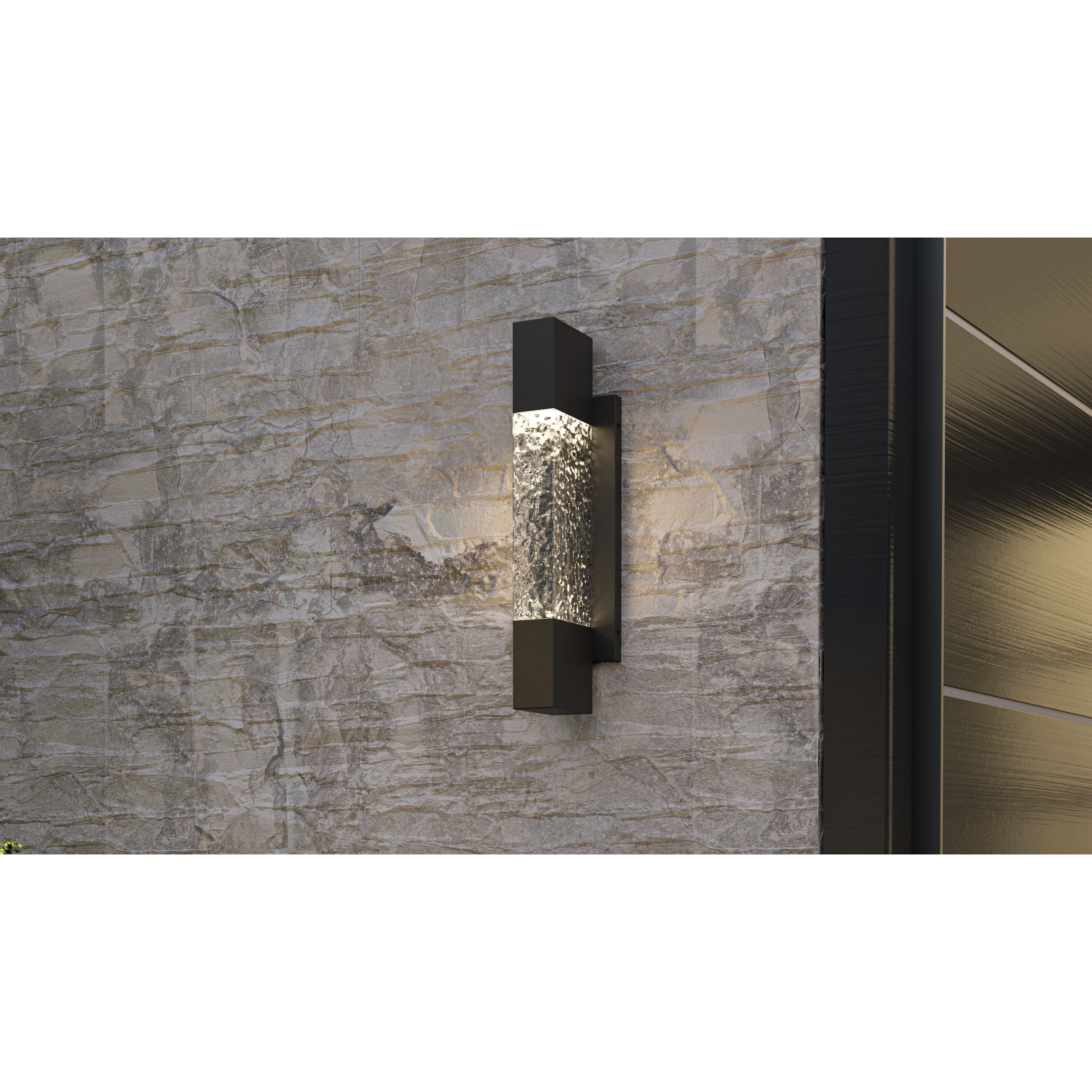 Solace LED 16 inch Matte Black Outdoor Wall Lantern, Medium