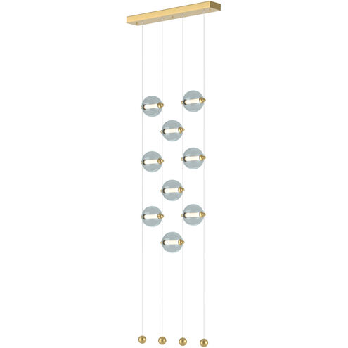 Abacus LED 22.3 inch Modern Brass Ceiling-to-Floor Pendant Ceiling Light in Cool Grey