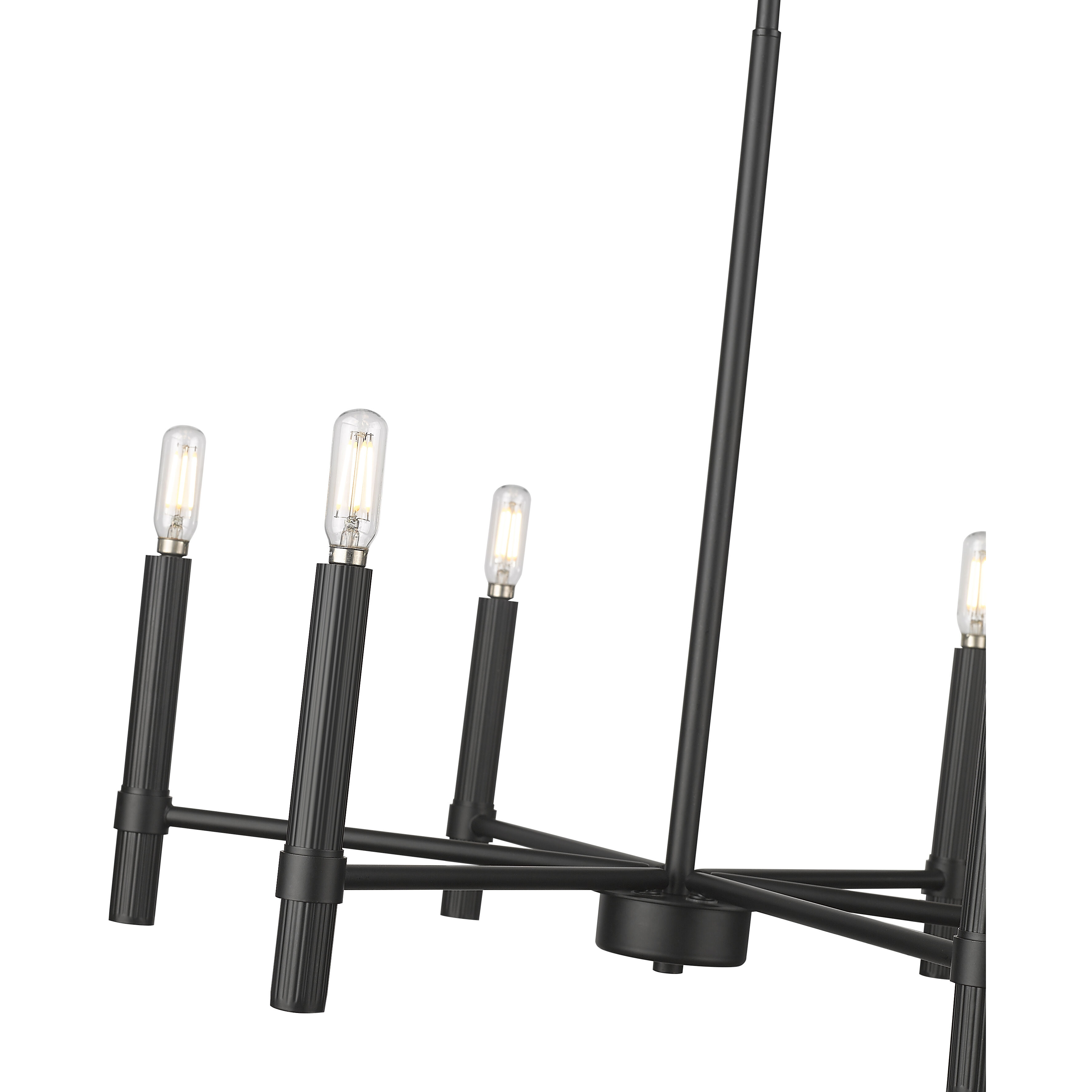 Skyva 6 Light 24.25 inch Matte Black Chandelier Ceiling Light