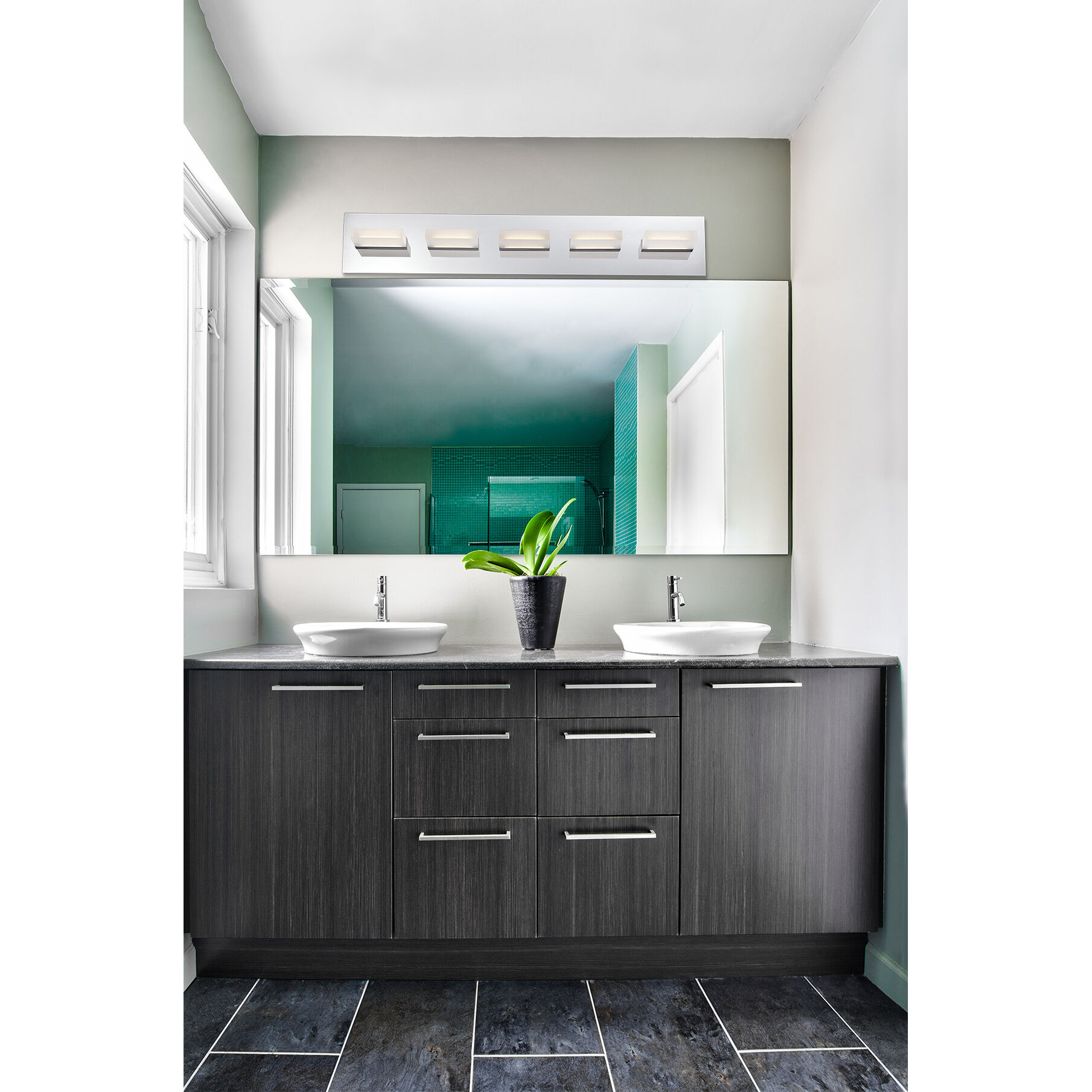 Olson LED 30 inch Black Vanity Light Wall Light