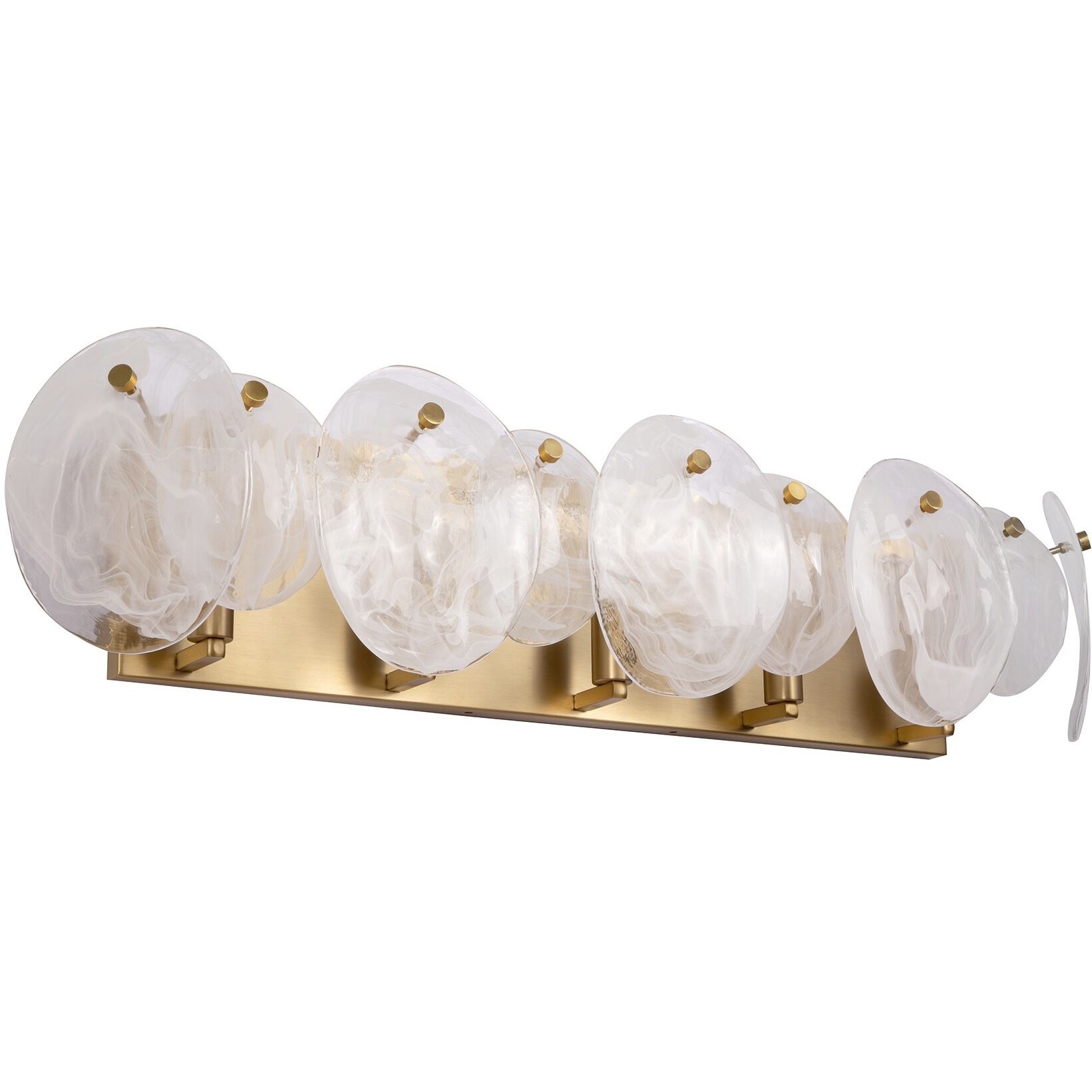 Lily 5 Light 34.64 inch Brushed Brass Bathroom Vanity Wall Light