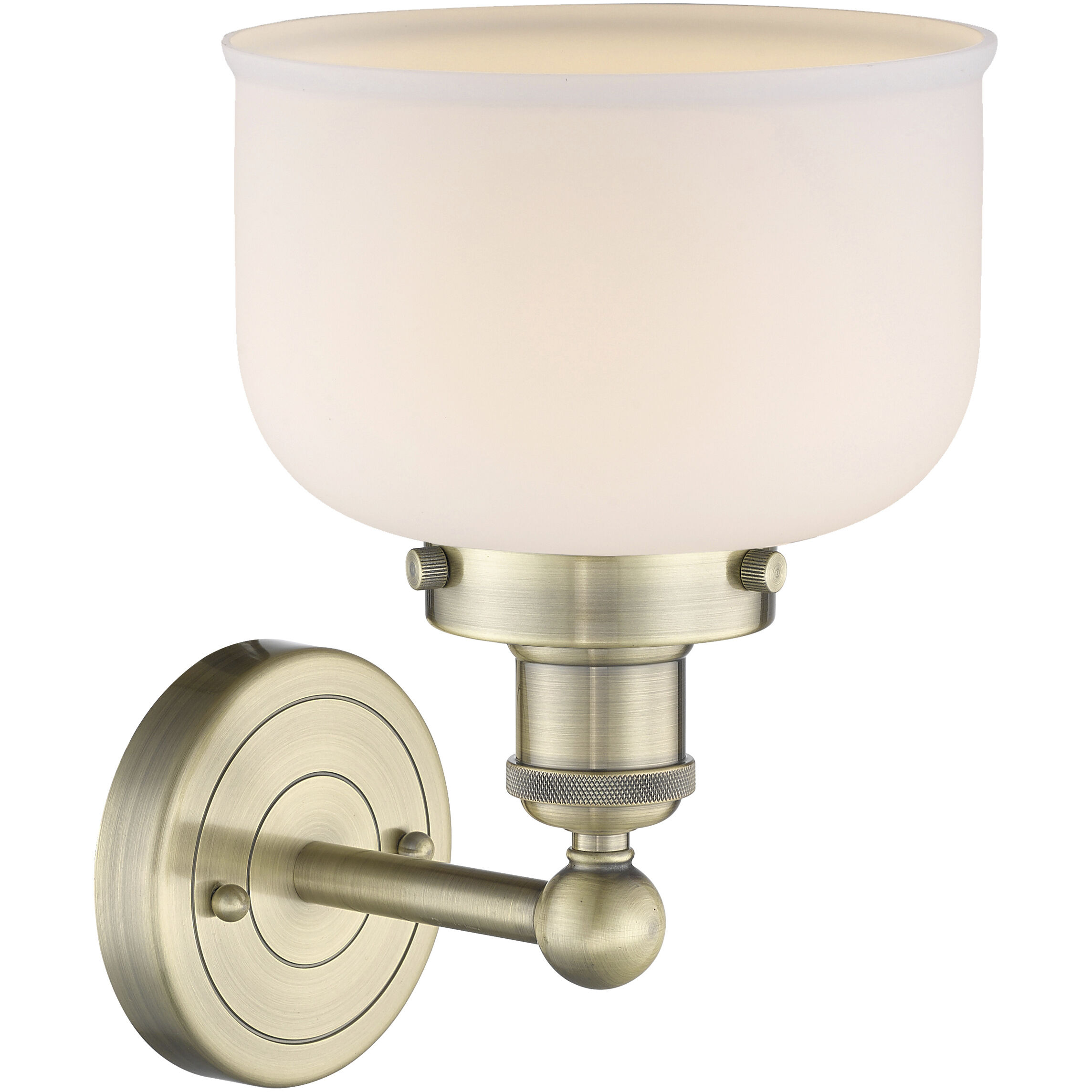 Bell Sconce Wall Light in Antique Brass, Matte White