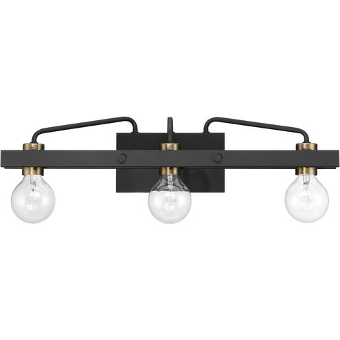 Ravella 3 Light 24 inch Black Bath Light Wall Light