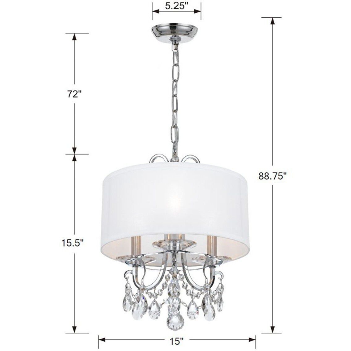 Othello 3 Light 14 inch Polished Chrome Mini Chandelier Ceiling Light in Clear Hand Cut