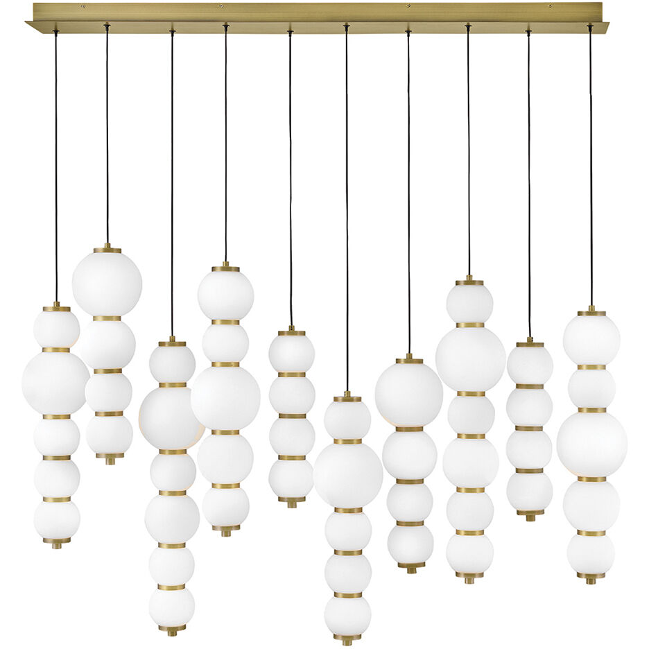 Lisa McDennon Trigo LED 52 inch Lacquered Brass Linear Pendant Ceiling Light