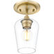 Joliet 1 Light 5.5 inch Burnished Brass Flush Mount Ceiling Light