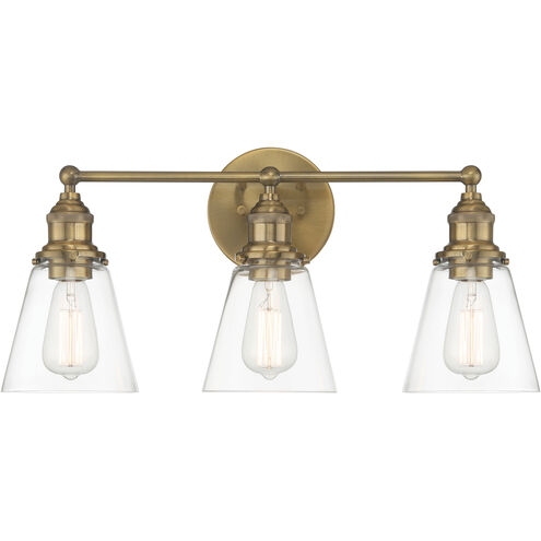 Barwell 3 Light 24 inch Oxidized Aged Brass Bath Vanity Light Wall Light