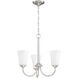 Neighborhood Gwyneth 3 Light 20 inch Brushed Polished Nickel Chandelier Ceiling Light in White Frost Glass, Neighborhood Collection