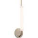 Wick 5.13 inch Vintage Brass Wall Sconce Wall Light in Vintage Brass and Travertine