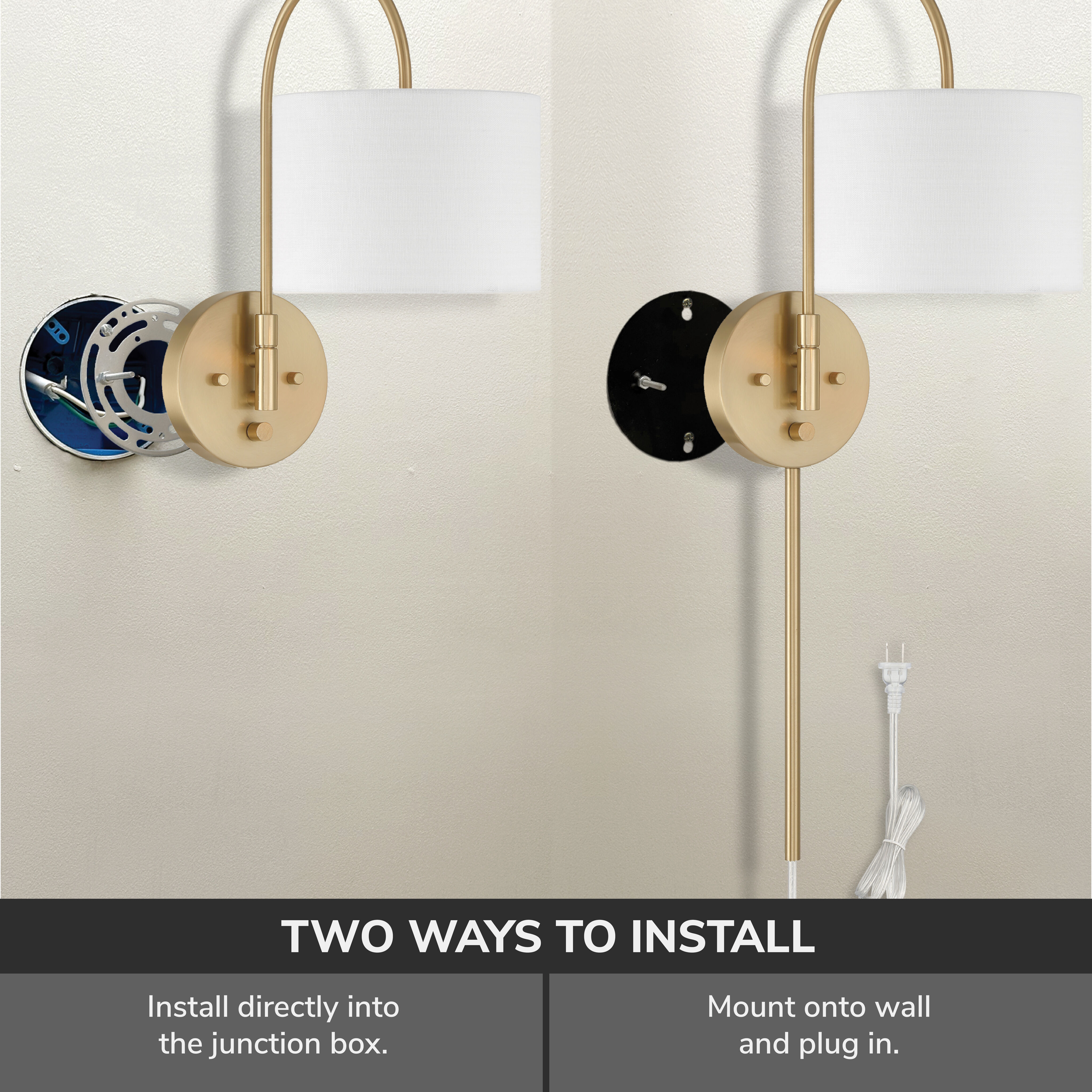 Horizon 1 Light 7.5 inch Alturas Gold Pin Up Sconce Wall Light, Large