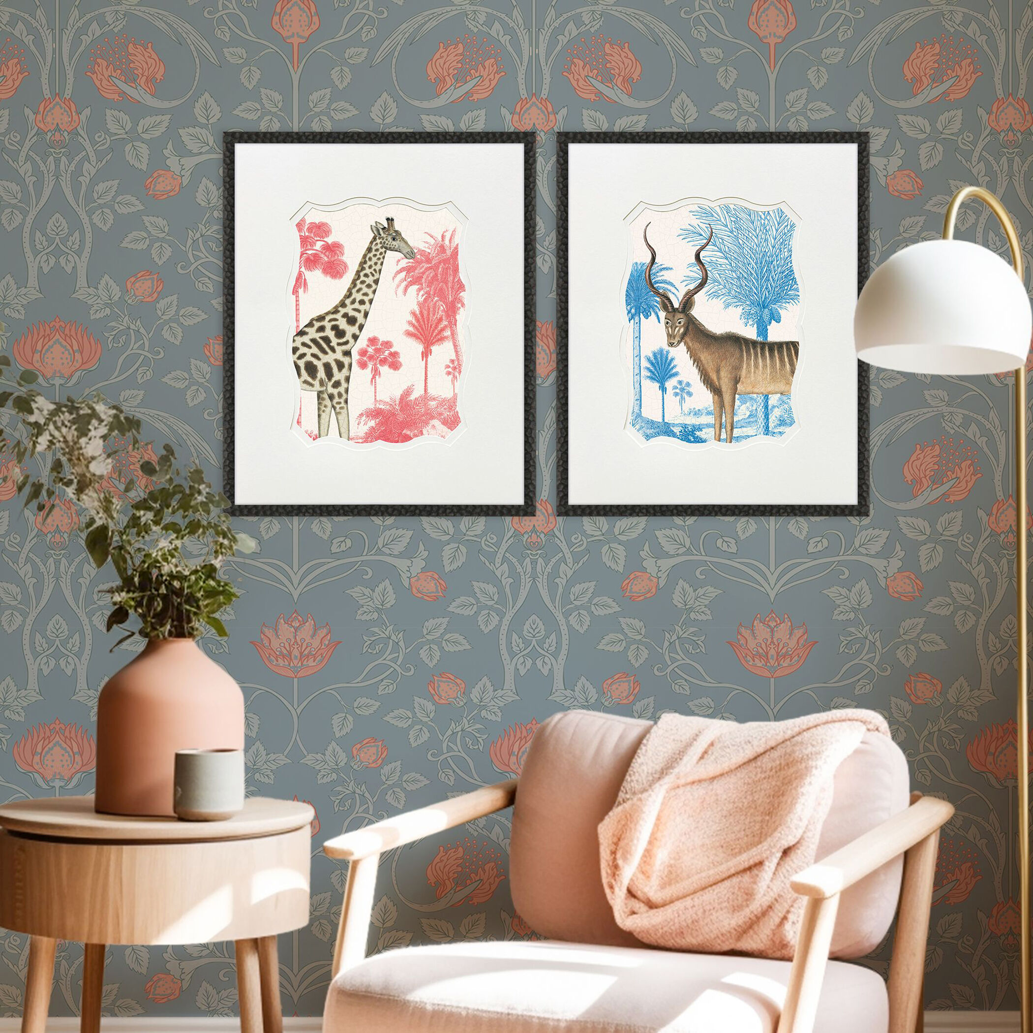 Wild Wonderland Multi and Blue and Green and Pink Framed Art
