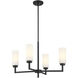 Contemporary 4 Light 26 inch Matte Black Chandelier Ceiling Light