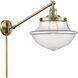 Large Oxford 20 inch 60.00 watt Antique Brass Swing Arm Wall Light, Franklin Restoration