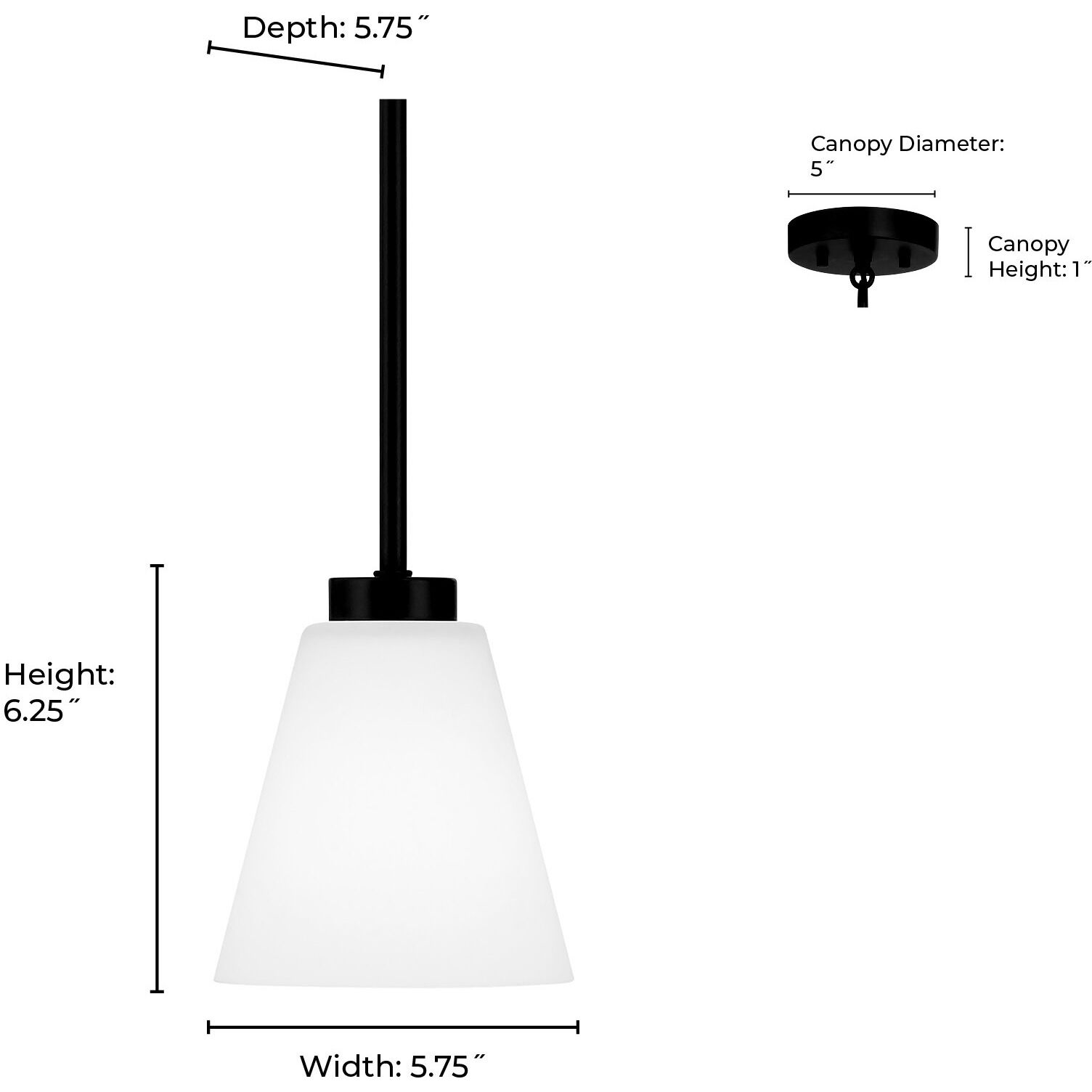 Strayhan 1 Light 5.75 inch Matte Black Mini Pendant Ceiling Light