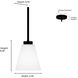 Strayhan 1 Light 5.75 inch Matte Black Mini Pendant Ceiling Light