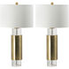 Anita 29 inch 100 watt Gold and White Table Lamp Portable Light