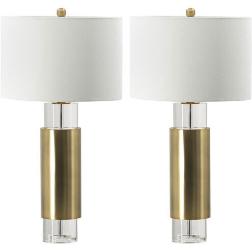 Anita 29 inch 100 watt Gold and White Table Lamp Portable Light