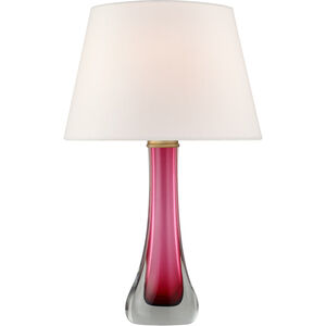Julie Neill Christa 29.5 inch 100 watt Cerise Table Lamp Portable Light, Large
