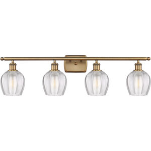 Ballston Norfolk LED 36 inch Brushed Brass Bath Vanity Light Wall Light in Clear Glass