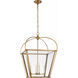 Chapman & Myers Riverside 4 Light 21 inch Antique-Burnished Brass Square Lantern Pendant Ceiling Light, Medium