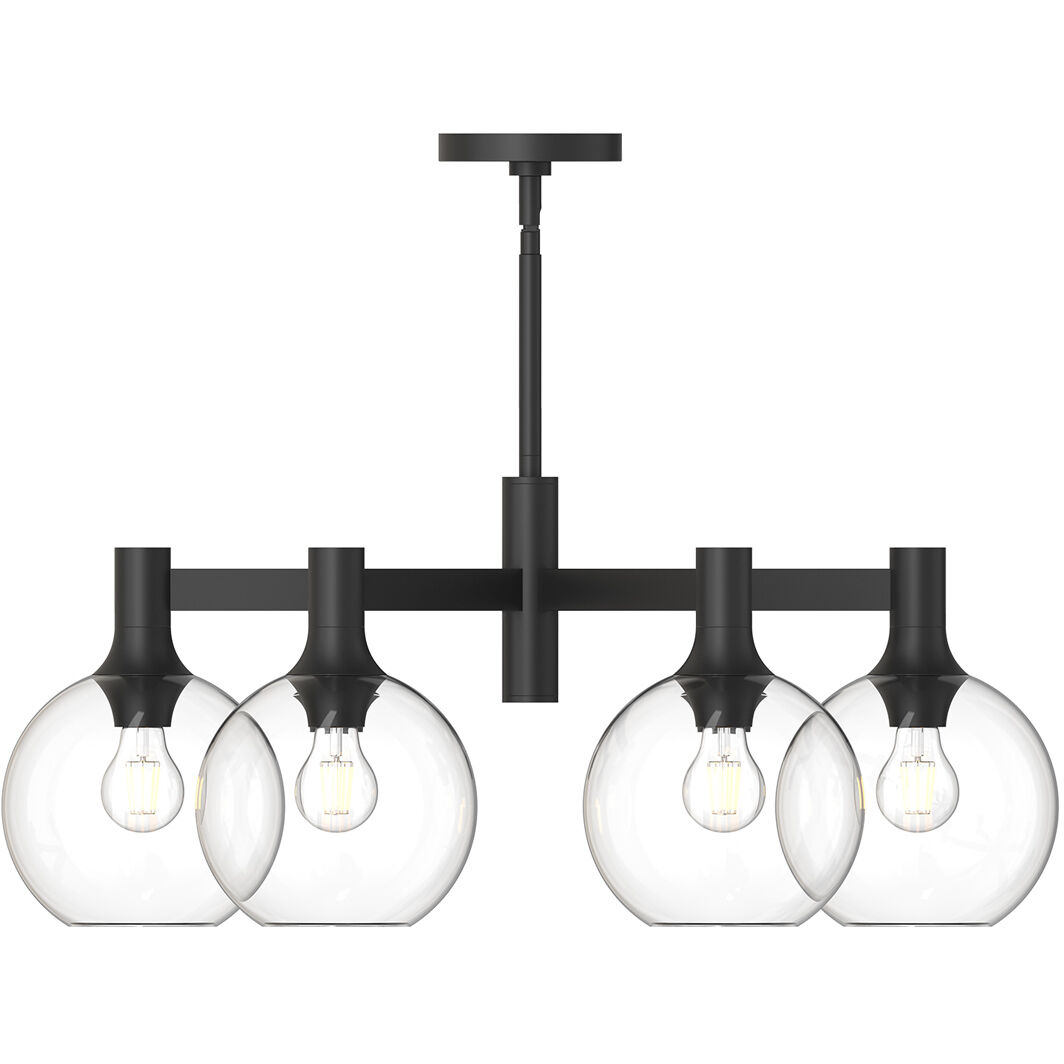 Alora Mood Castilla 6 Light 29.5 inch Clear Glass/Matte Black Chandelier Ceiling Light