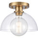 Julian 1 Light 10 inch Brushed Gold Semi Flush Mount Ceiling Light