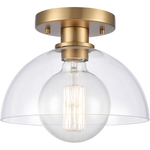 Julian 1 Light 10 inch Brushed Gold Semi Flush Mount Ceiling Light