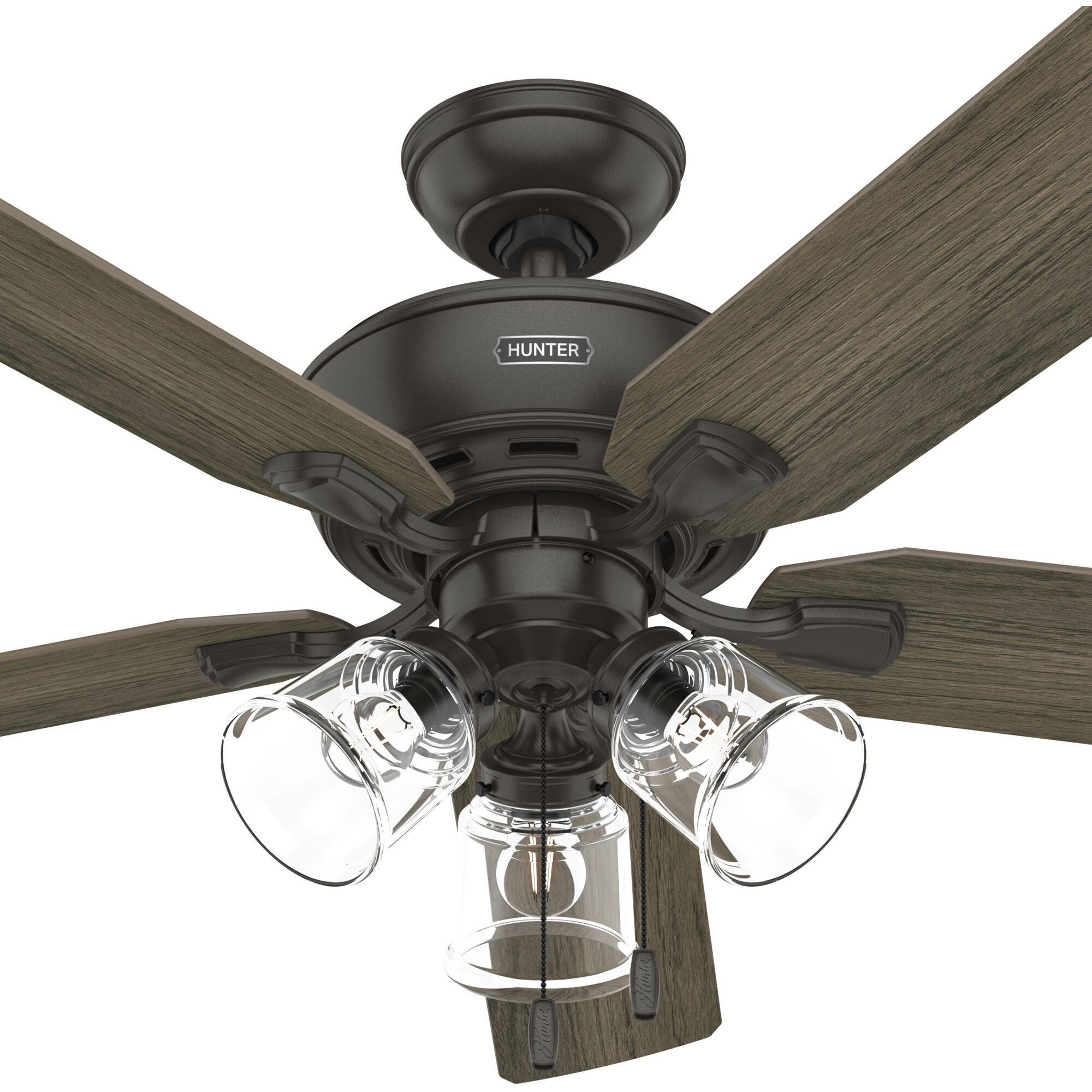 Rosner 52 inch Noble Bronze with Warm Grey Oak/Natural Oak Blades Ceiling Fan