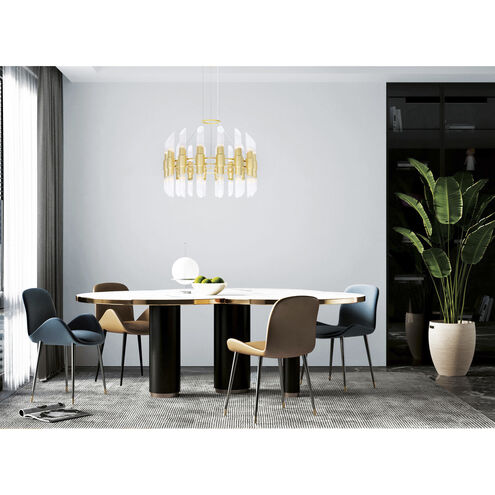 Croissant 36 Light 40 inch Satin Gold Chandelier Ceiling Light