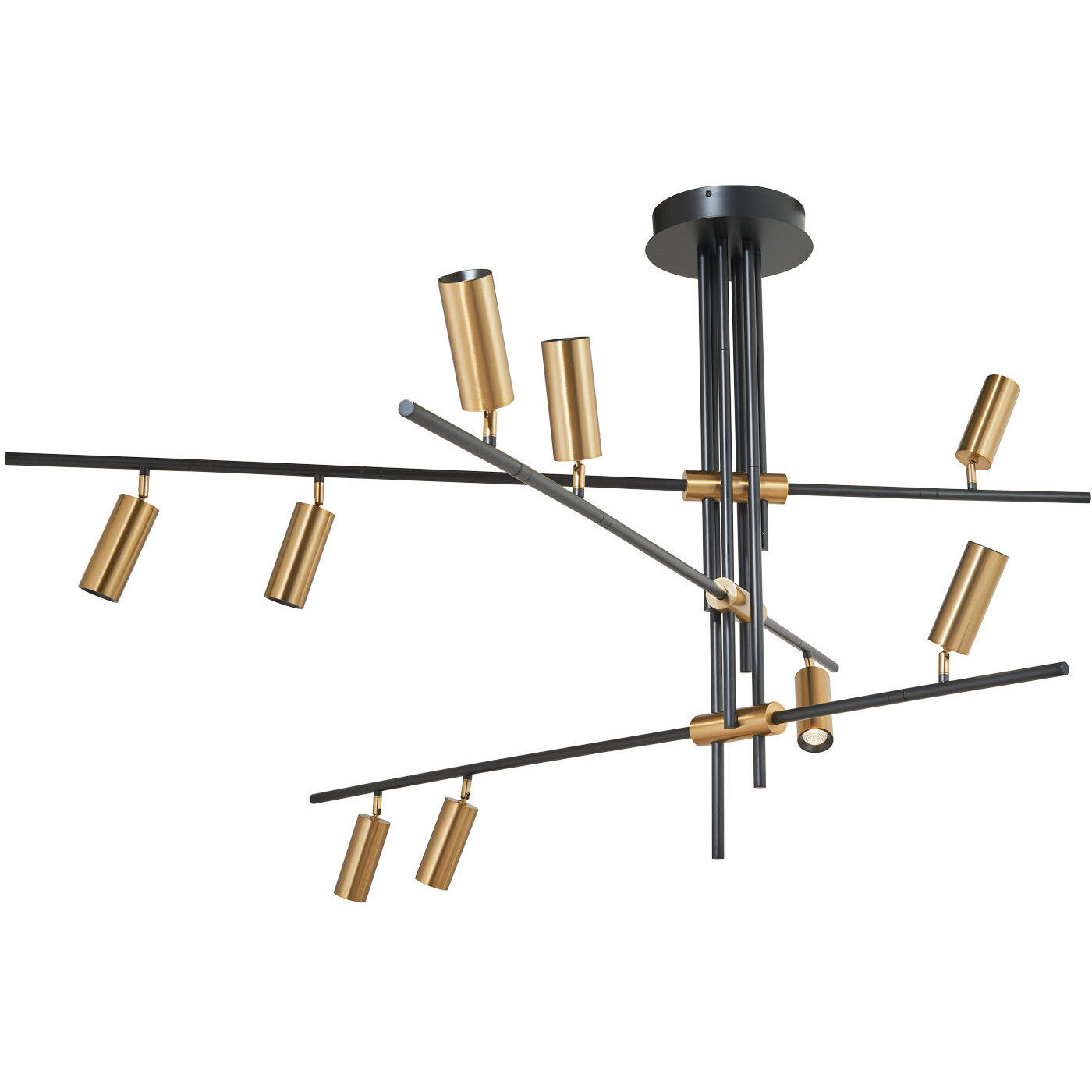 Spartan LED 53.1 inch Matte Black and Gold Pendant Ceiling Light